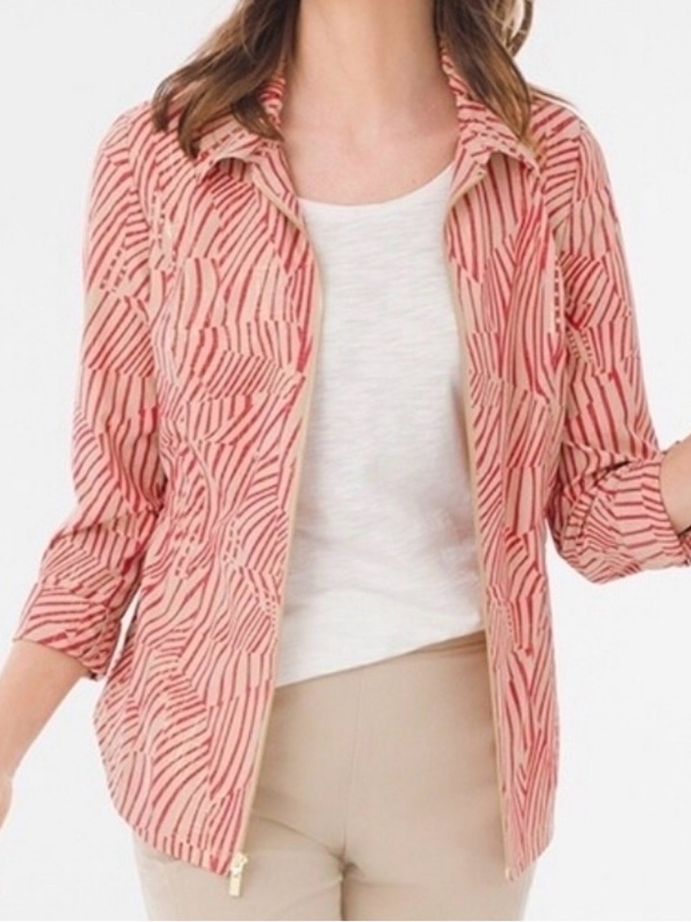 Chico’s Zenergy Neema Painterly Waves Jacket Size 3 US 16/XL